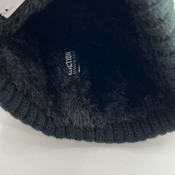 Reaction Kenneth Cole Ribbed Knit Beanie - Black - One Size - New with tags - Picture 3 of 5